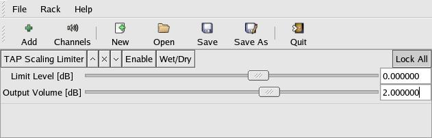 The TAP Limiter as it appears in Bob Ham's JACK Rack